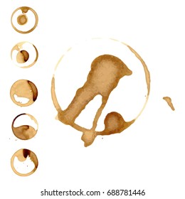 coffee stain spots splashes cup vector isolated