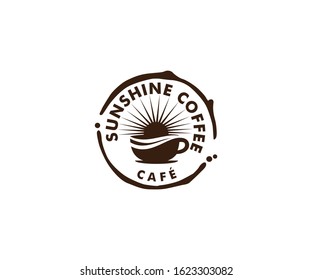 Coffee Stain Sunshine Coffee Logo Vector