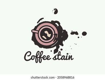 Coffee stain view from above vector illustration