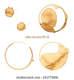 Coffee stain watercolor vector.
