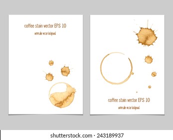 Coffee stain watercolor vector. 