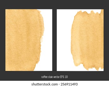 Coffee stain watercolor vector.