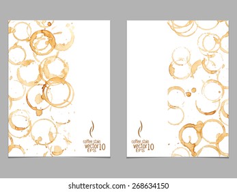 Coffee stain watercolor vector. 