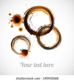 Coffee stains isolated on white. Vector illustration. 