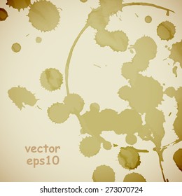 Coffee stains on the white background - Vector illustration.
