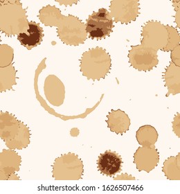 Coffee stains seamless pattern background