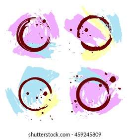 Coffee stains set.Designs about coffee