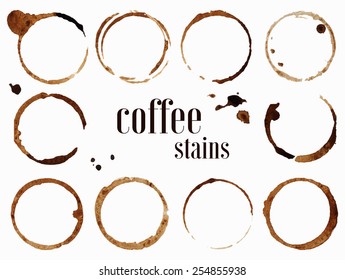 Coffee stains. Vector illustration isolated on white background