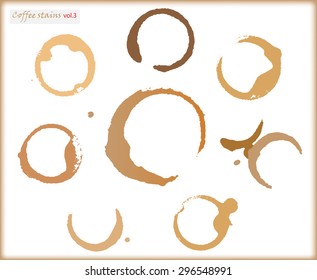 Coffee stains.Coffee cup rings.Vector template.