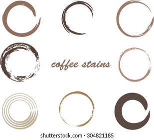 Coffee stains.Coffee cup rings.Vector template