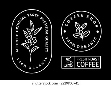 coffee stamp with text and coffee branch