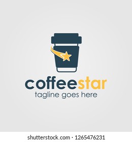 Coffee Star Logo Template Design