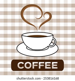coffee and steam made in vector 