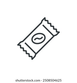 Icono de la bolsita de la barra de café, Ilustración vectorial