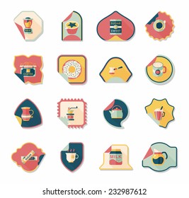 Coffee sticker flat banner background set, eps10