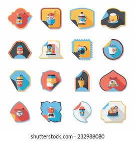 Coffee sticker flat banner background set, eps10