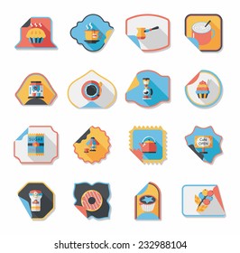Coffee sticker flat banner background set, eps10