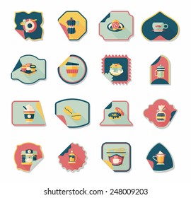Coffee sticker flat banner background set, eps10