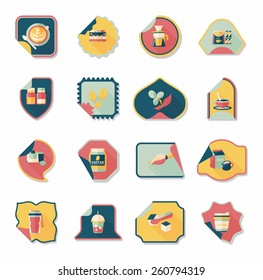 Coffee sticker flat banner background set, eps10