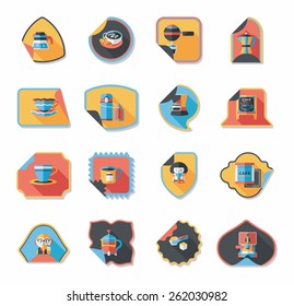 Coffee sticker flat banner background set, eps10
