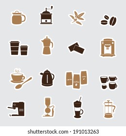 coffee stickers eps10