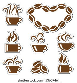 coffee stickers set