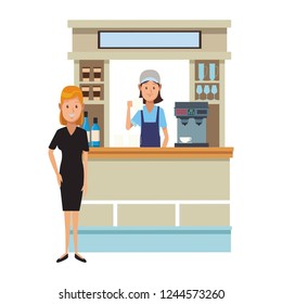 Coffee store cartoons