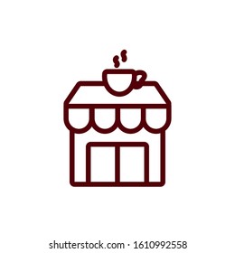 Coffee store design of time drink breakfast beverage shop morning store aroma and caffeine theme Vector illustration