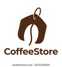 coffee store flat minimalist logo design