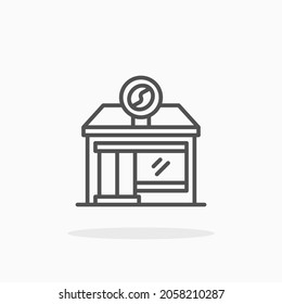 Coffee Store icon. Editable Stroke and pixel perfect. Outline style. Vector illustration.