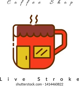 Coffee Store Icon For Coffee Shop, For Website, Brochure, Flyer, Infographic, Logo Coffee, Presentation
