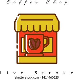 Coffee Store Icon For Coffee Shop, For Website, Brochure, Flyer, Infographic, Logo Coffee, Presentation