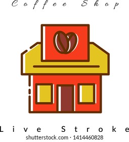Coffee Store Icon For Coffee Shop, For Website, Brochure, Flyer, Infographic, Logo Coffee, Presentation