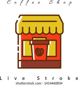 Coffee Store Icon For Coffee Shop, For Website, Brochure, Flyer, Infographic, Logo Coffee, Presentation