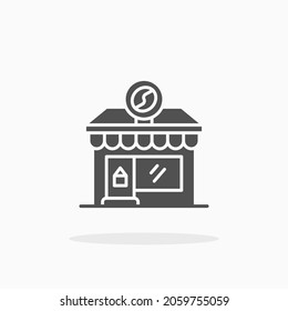 Coffee Store icon. Solid black style. Vector illustration. Enjoy this icon for your project.