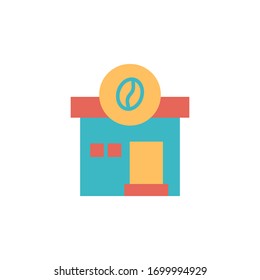 coffee store icon vector illustration flat style design. isolated on white background
