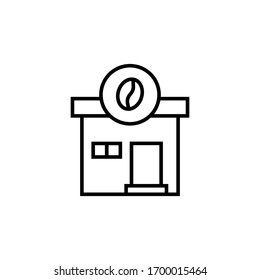 coffee store icon vector illustration outline style design. isolated on white background