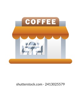 Coffee store icons, minimalist vector illustration and transparent graphic element. Isolated on white background