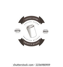 Coffee store logo illustration template design
