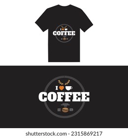  coffee store or coffee T-shirt design template