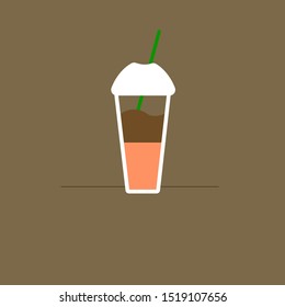Coffee with a straw in a glass