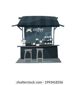 coffee Street cafe, Freehand drawing vector, freehand drawing illustrator