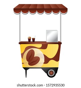 Coffee street kiosk icon. Cartoon of coffee street kiosk vector icon for web design isolated on white background