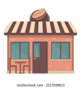 Coffee street shop icon cartoon vector. Stall event. Urban festival
