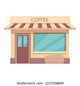 Coffee street shop icon cartoon vector. Park food. Urban summer