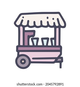 coffee street trade color vector doodle simple icon