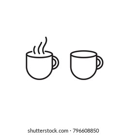 Coffee, stroke outline, vector, illustration.