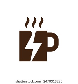 Ilustración de diseño de logotipo fuerte de café.