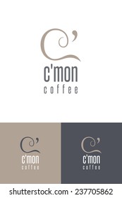 Coffee style concept with mark mased on the shapes of "C" type, coffee bean and coffee aroma curve.