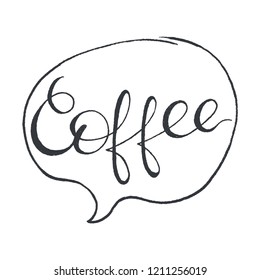 Coffee. Stylized Lettering. Vector Illustration